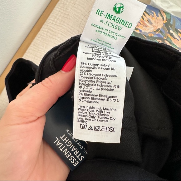 NWT J. Crew Essential Straight Stretch Jeans Black BT022 - Picture 10 of 12